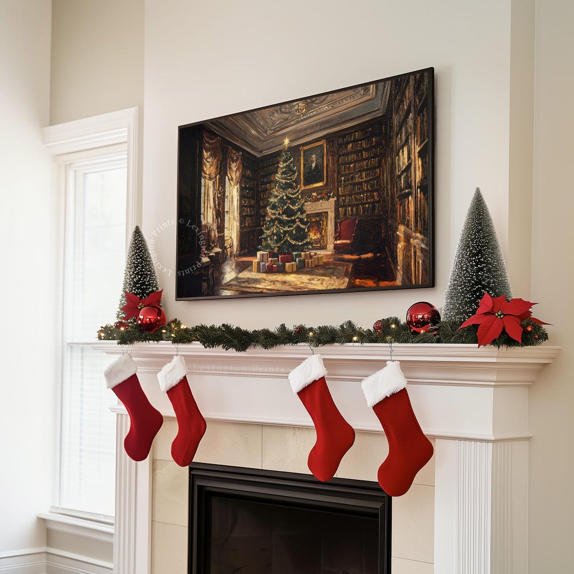 Victorian Christmas Tree Tv Art Christmas Frame Tv Art Vintage Living Room Tv Art Moody Christmas Holiday Decor Winter Tv Art Dark 928 - Image 6