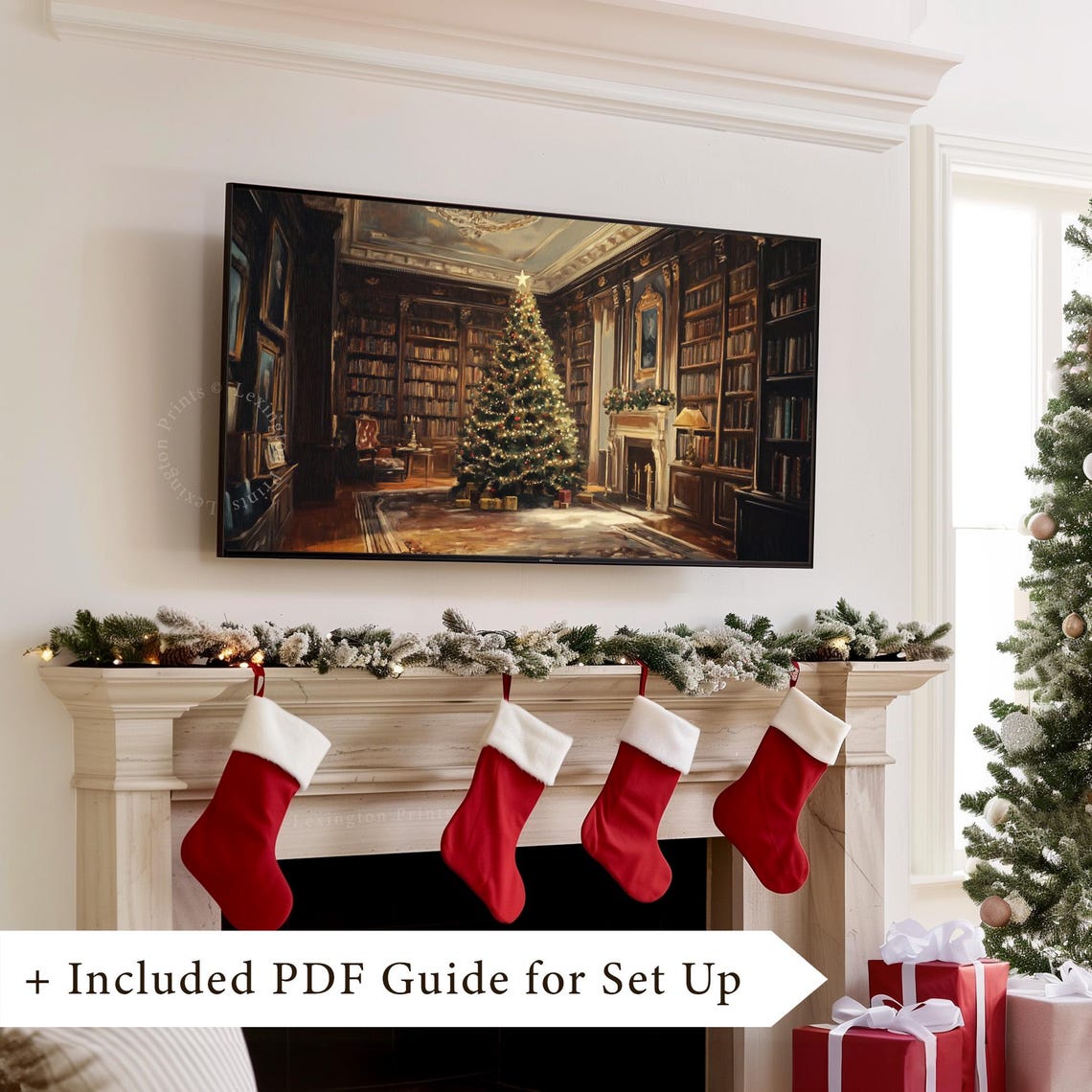 Moody Christmas Tv Art Victorian Christmas Frame Tv Art Christmas Tree Living Room Holiday Decor Winter Tv Art Seasonal Decor 929 - Image 8