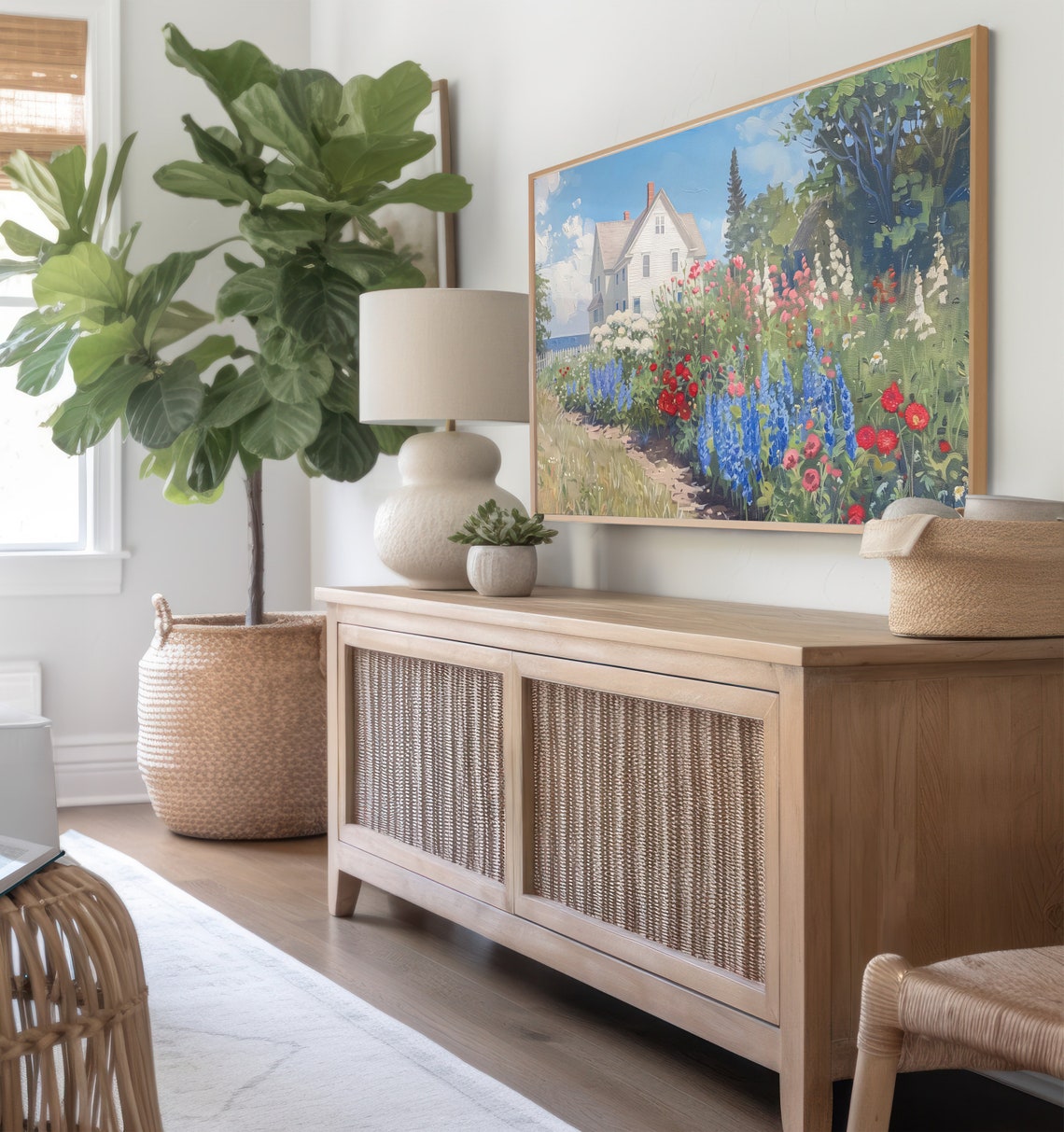 Coastal Home Frame Tv Art Summer Tv Art 4th Of July Tv Art Coastal Tv Art Wildflower Tv Art Maine Oil Painting Vintage Summer Decor 720 - Image 7