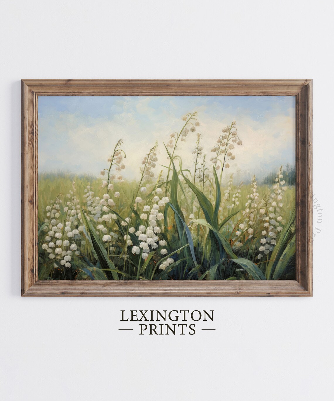 Lily Of The Valley White Bells Spring Field Soft Floral Painting Poster - Image 5