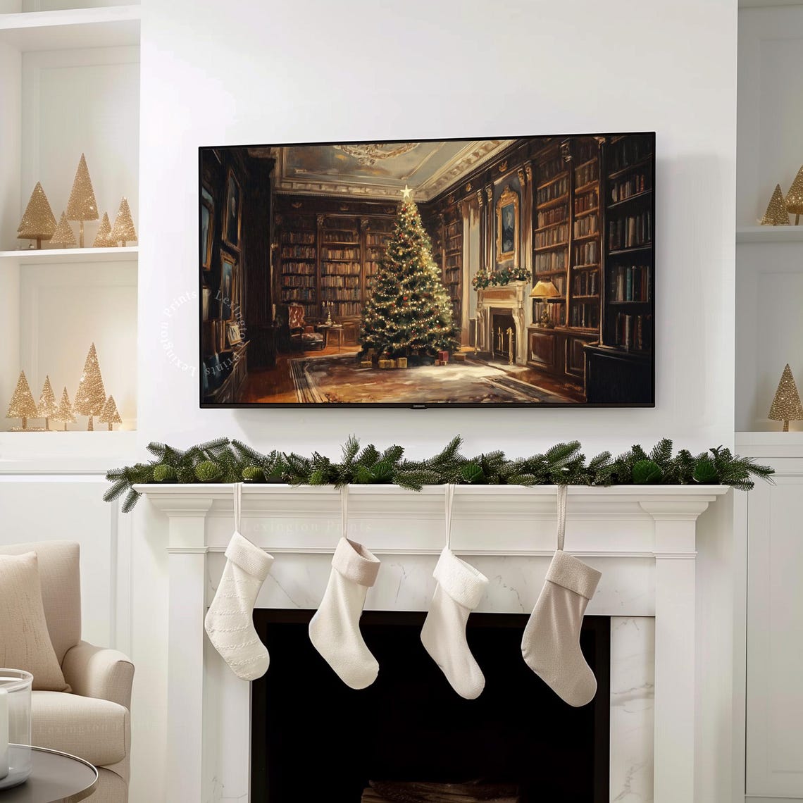 Moody Christmas Tv Art Victorian Christmas Frame Tv Art Christmas Tree Living Room Holiday Decor Winter Tv Art Seasonal Decor 929 - Image 7