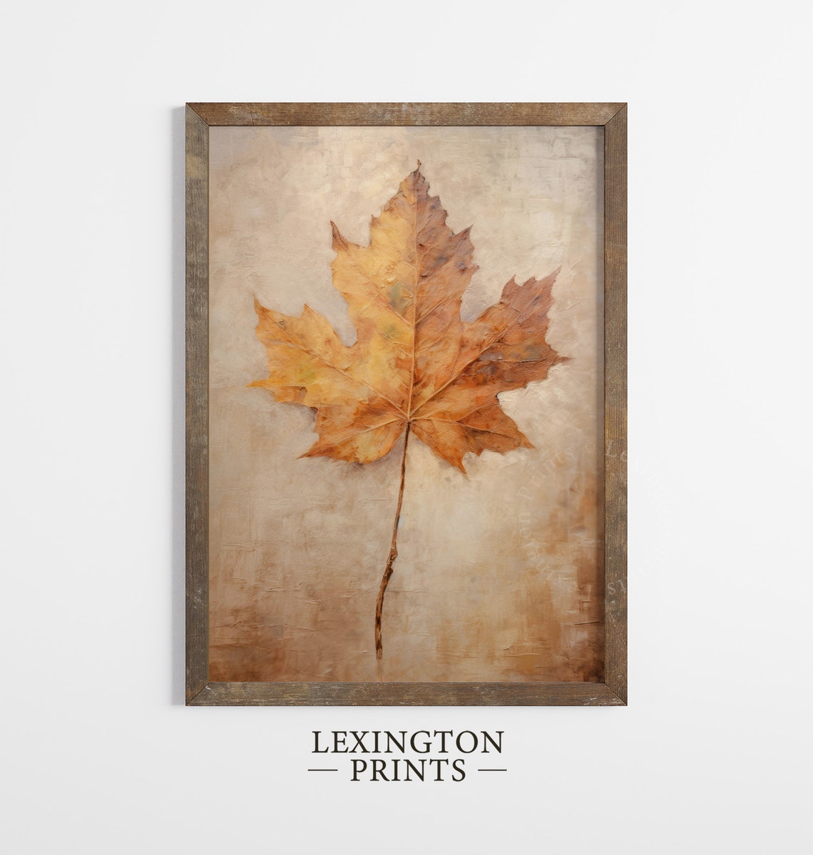 Single Autumn Maple Leaf Vintage Botanical Still Life Painting Poster - Image 8