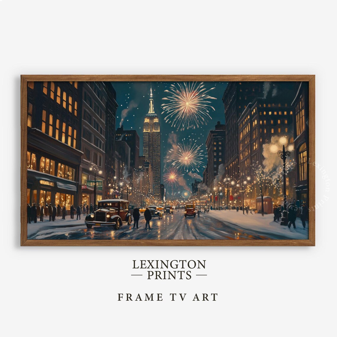 Vintage New York City New Year Eve Fireworks Night Street Poster - Image 6