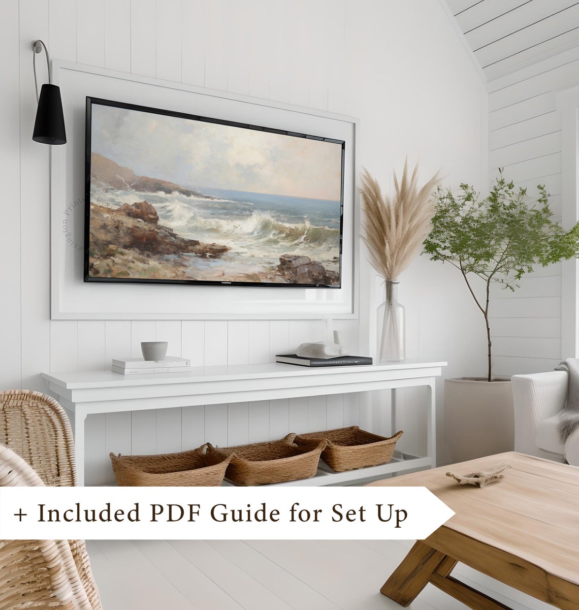 Dark Ocean Waves Moody Tv Art Coastal Tv Art Frame Tv Art Ocean Tv Art Beach Art Coastal Wall Art Vintage Summer Tv Art Moody 690 - Image 8