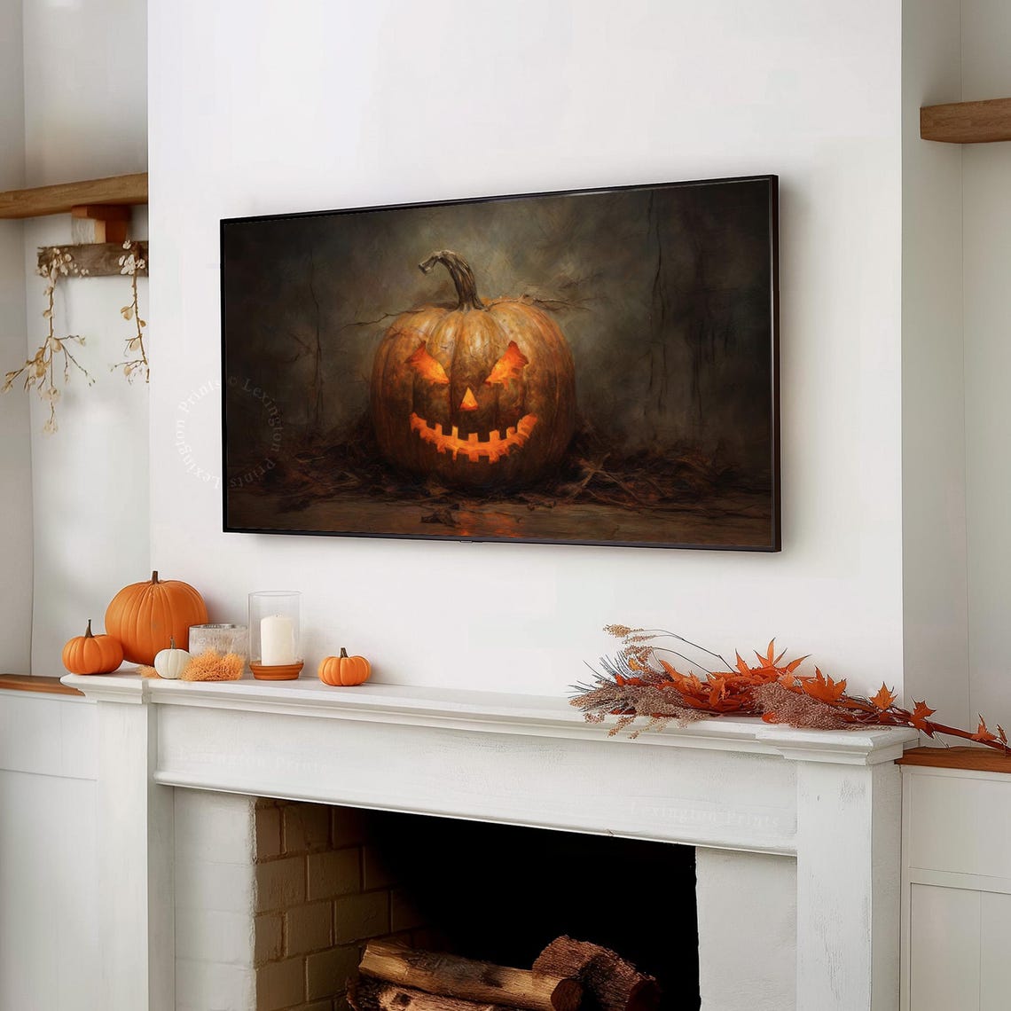 Glowing Jack O Lantern Still Life in Dark Moody Halloween Poster - Image 7