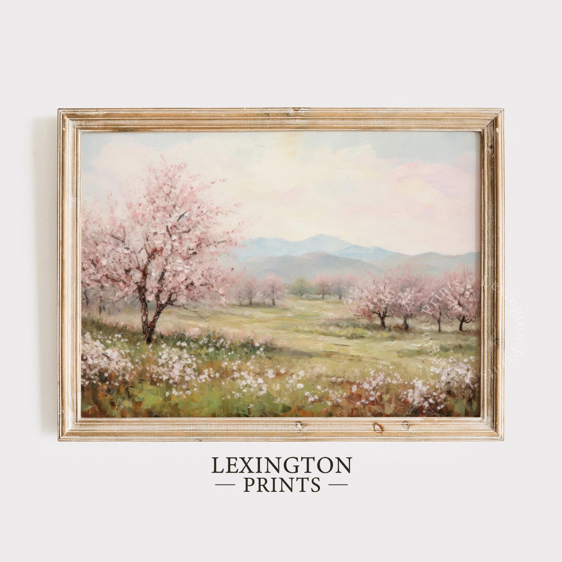 Cherry Blossom Orchard Spring Meadow Landscape Painting Poster - Image 6