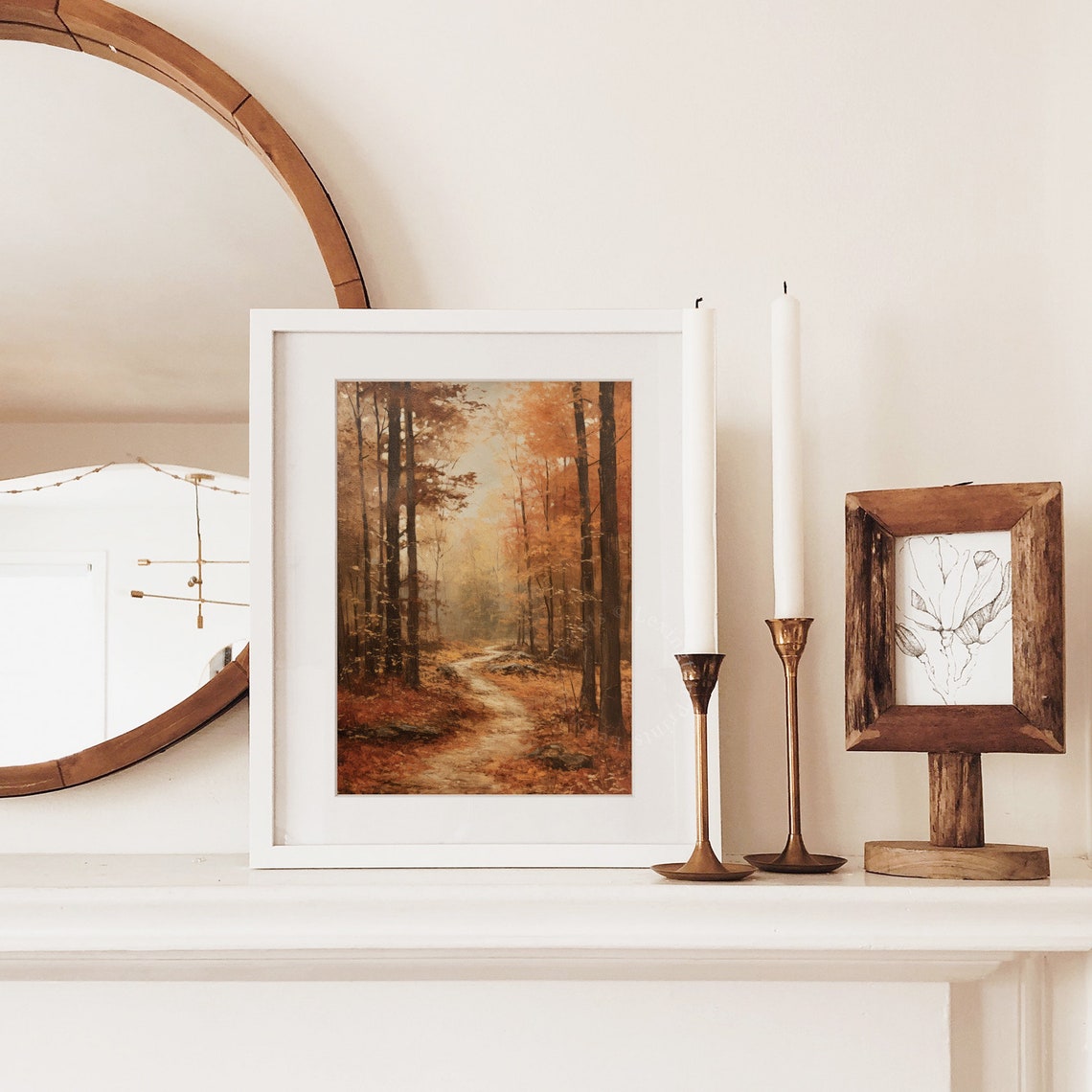Autumn Forest Path Golden Leaves Vintage Fall Landscape Poster - Image 5