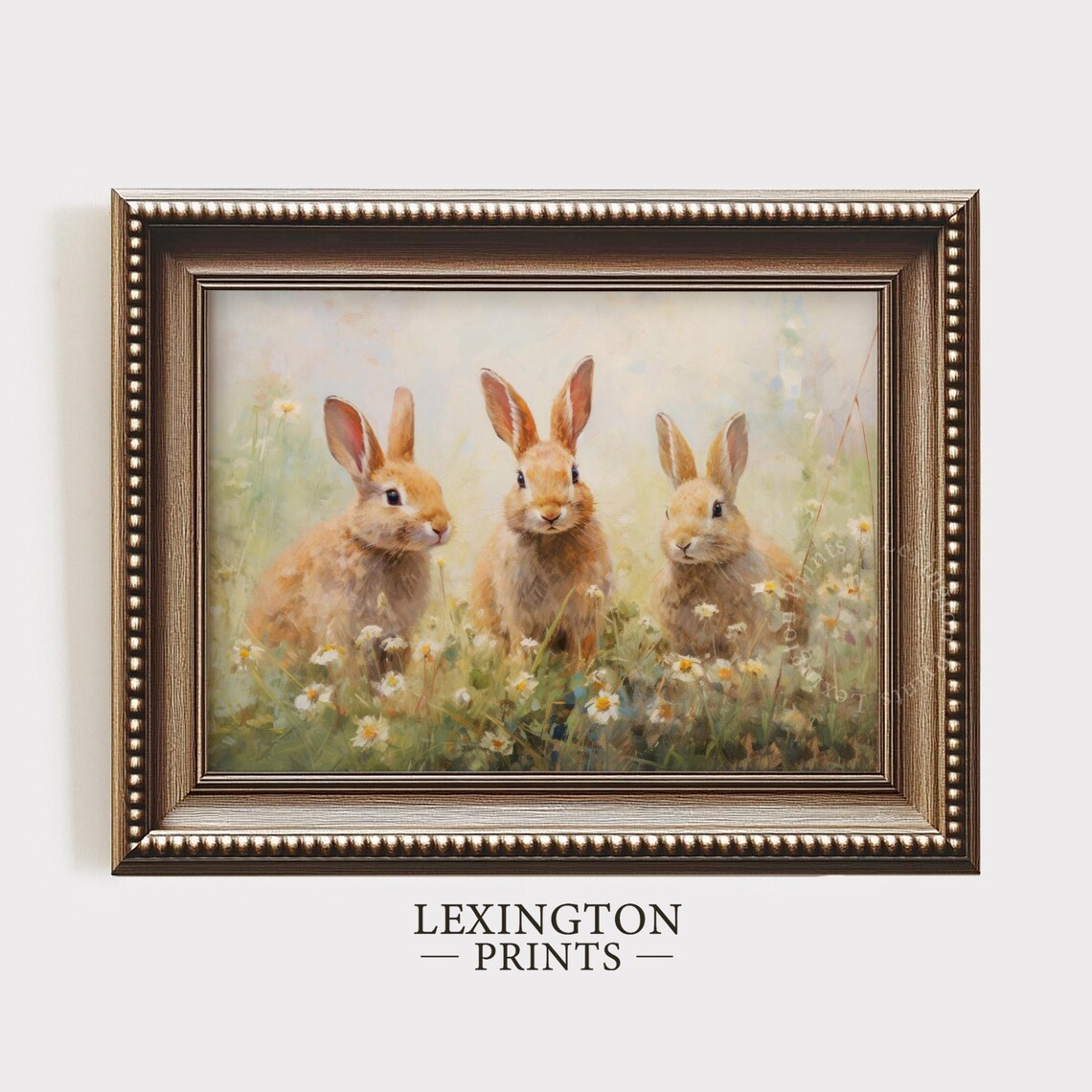 Spring Bunny Rabbits Vintage Farmhouse Art Print - Image 5