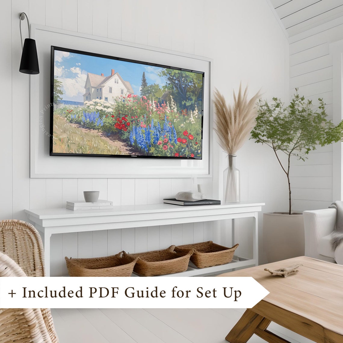 Coastal Home Frame Tv Art Summer Tv Art 4th Of July Tv Art Coastal Tv Art Wildflower Tv Art Maine Oil Painting Vintage Summer Decor 720 - Image 8