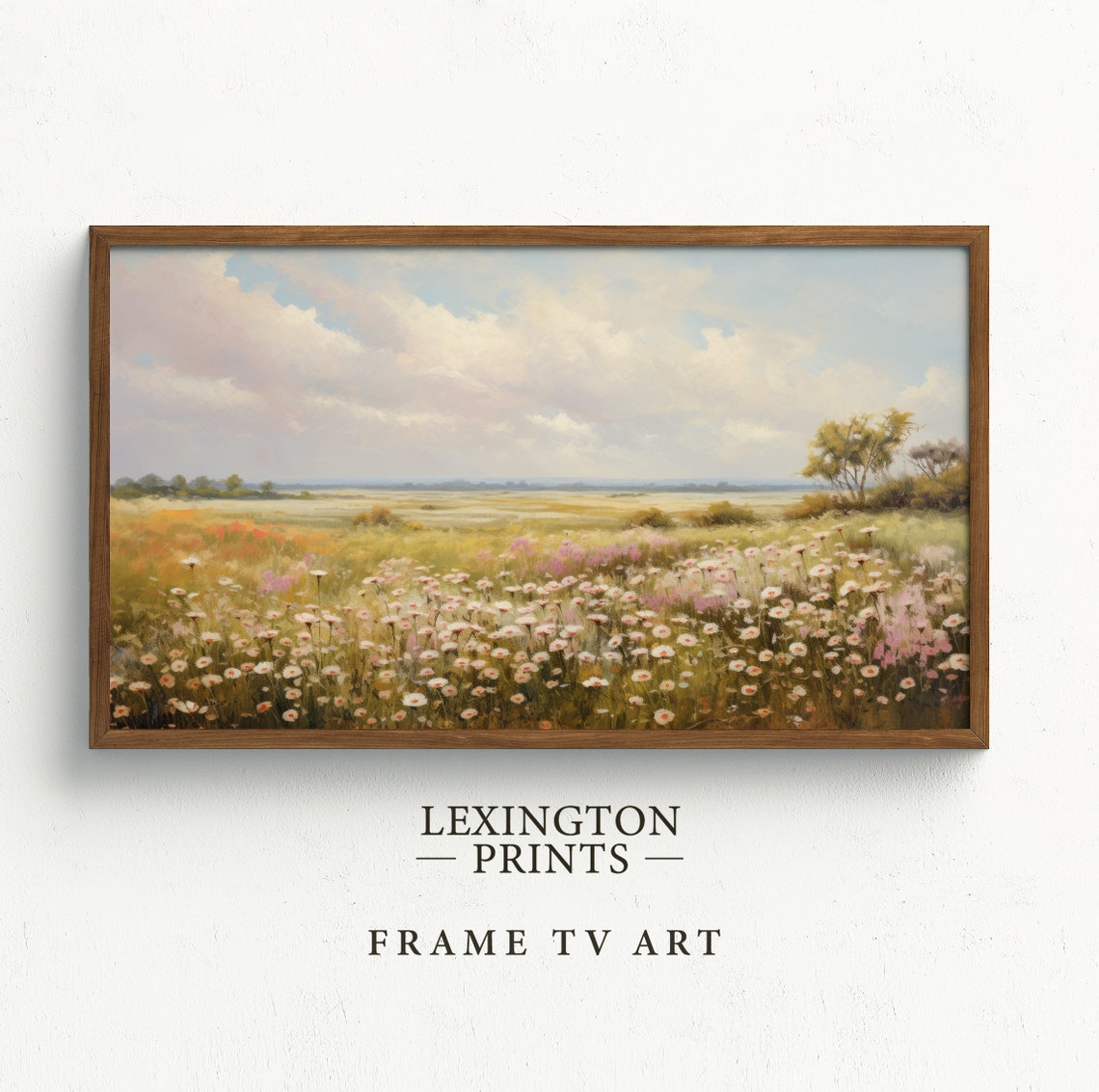 Wildflower Prairie Meadow Under Cloudy Sky Frame TV Style Poster - Image 5
