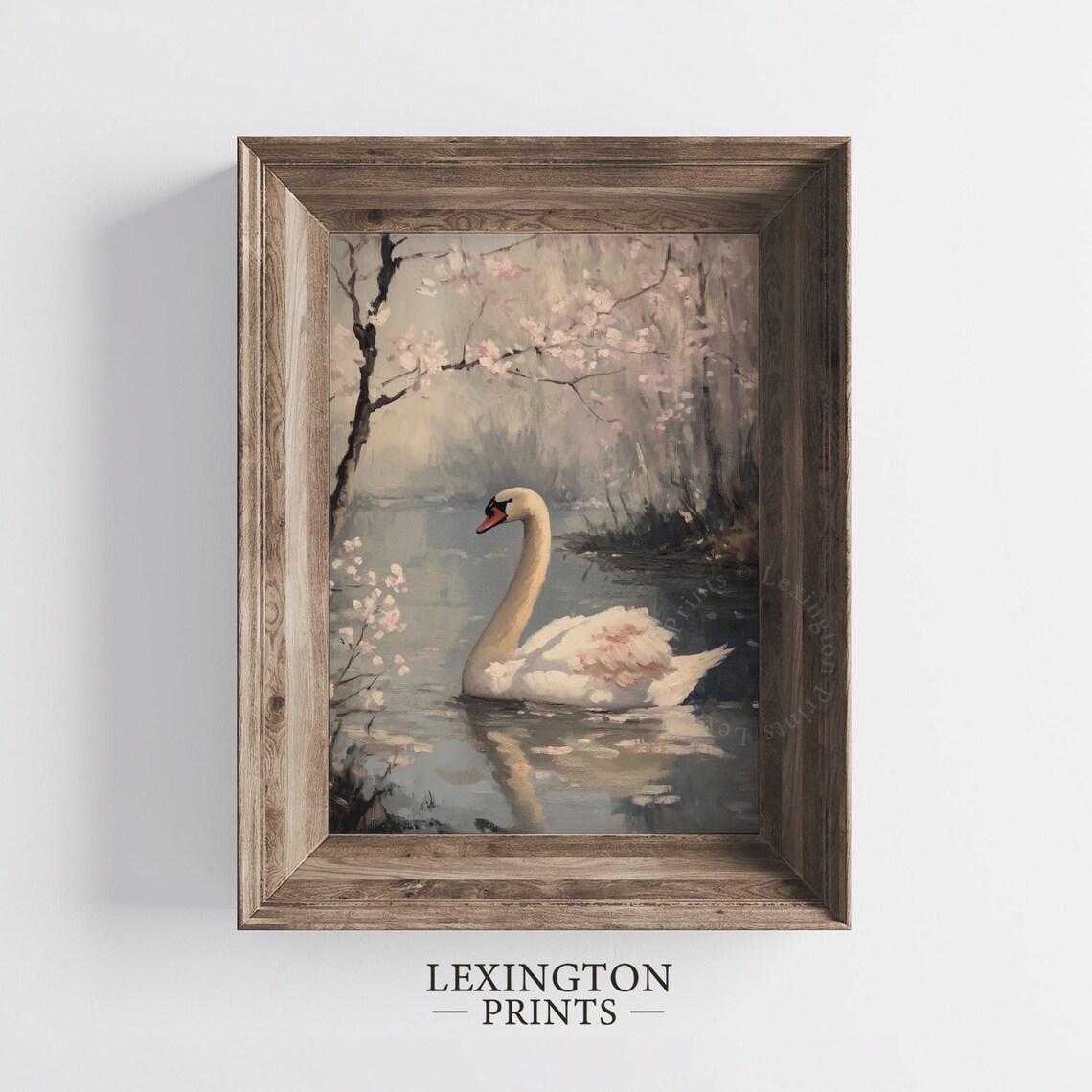 Moody White Swan Vintage Art Print, Farmhouse Decor - Image 5