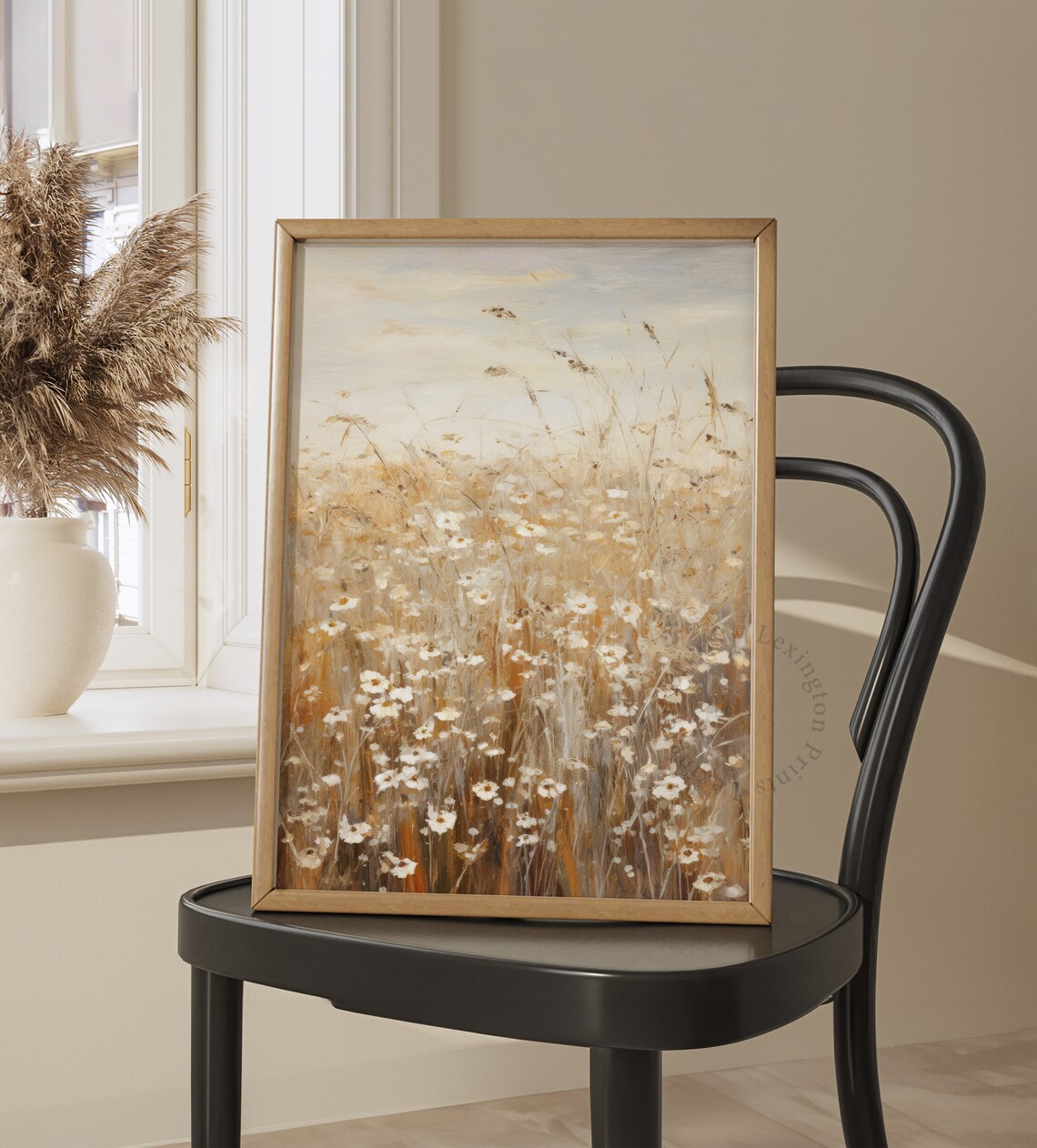 Moody Wildflower Meadow Tall Grasses Neutral Botanical Wall Art - Image 7