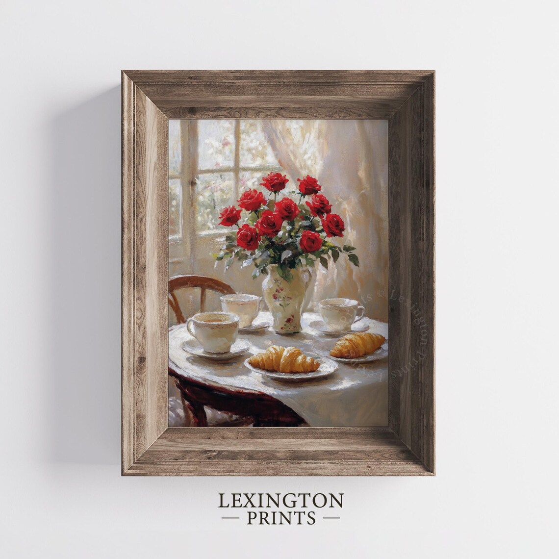 Vintage French Cafe Print Farmhouse Wall Art French Country Decor Kitchen Wall Art Red Roses Print Spring Print Floral Art 998 - Image 4