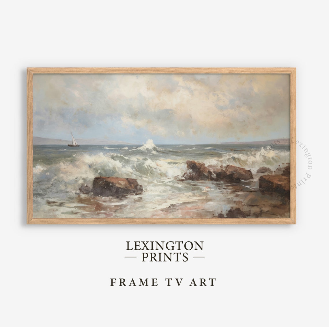 Dark Ocean Waves Tv Art Coastal Tv Art Frame Tv Art Ocean Tv Art Beach Art Coastal Tv Art Vintage Coastal Wall Art Moody Art 691 - Image 4