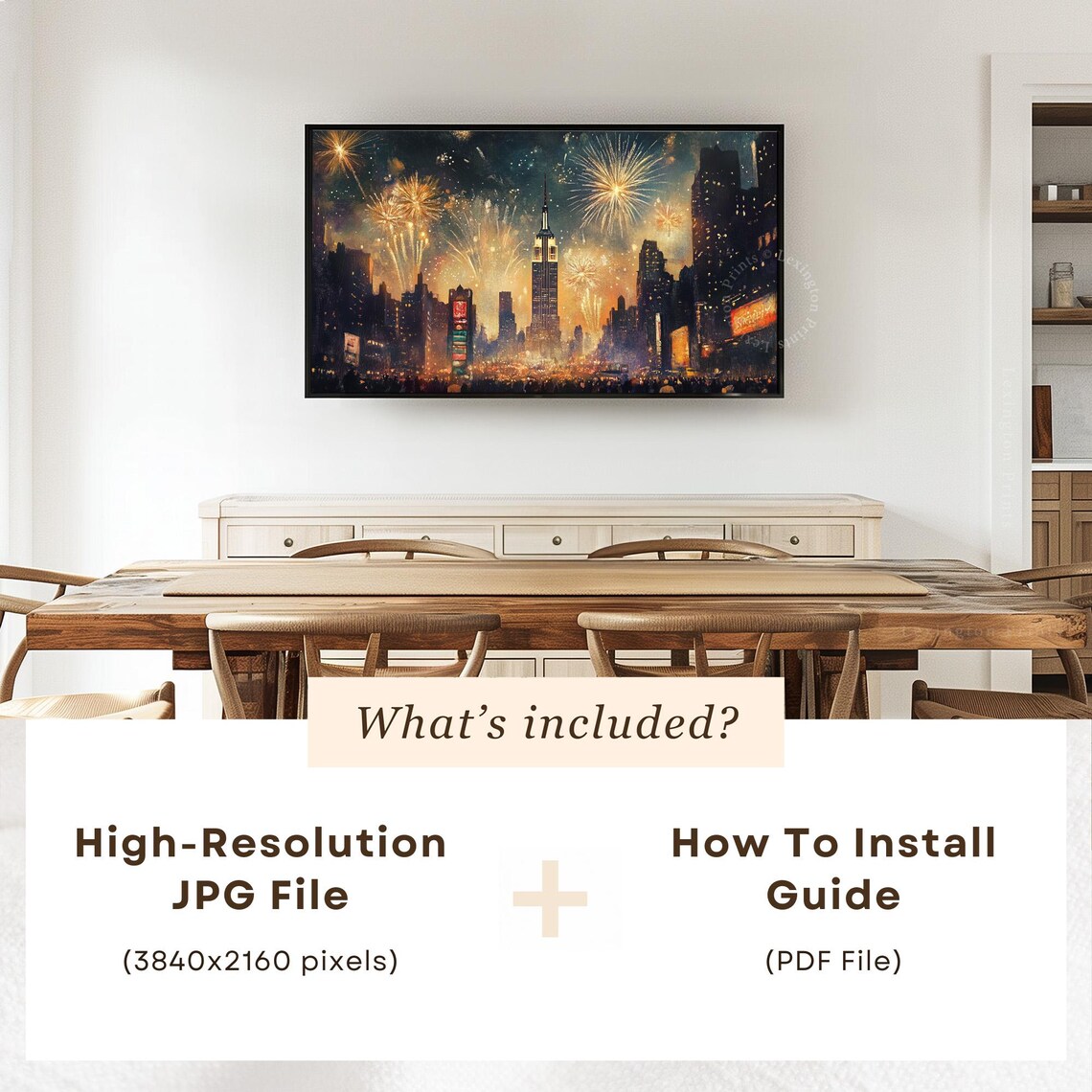 New York Times Square New Year Fireworks Celebration Painting Poster - Image 6