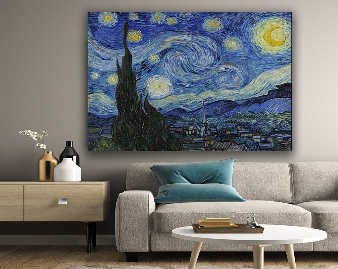 Van Gogh's Starry Night Art Print, Night Sky Reproduction