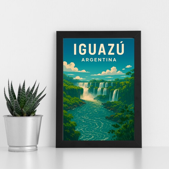 Iguazu Falls Print Artwork L Argentina South America Custom Poster Postcard Framed Greeting Card Portrait