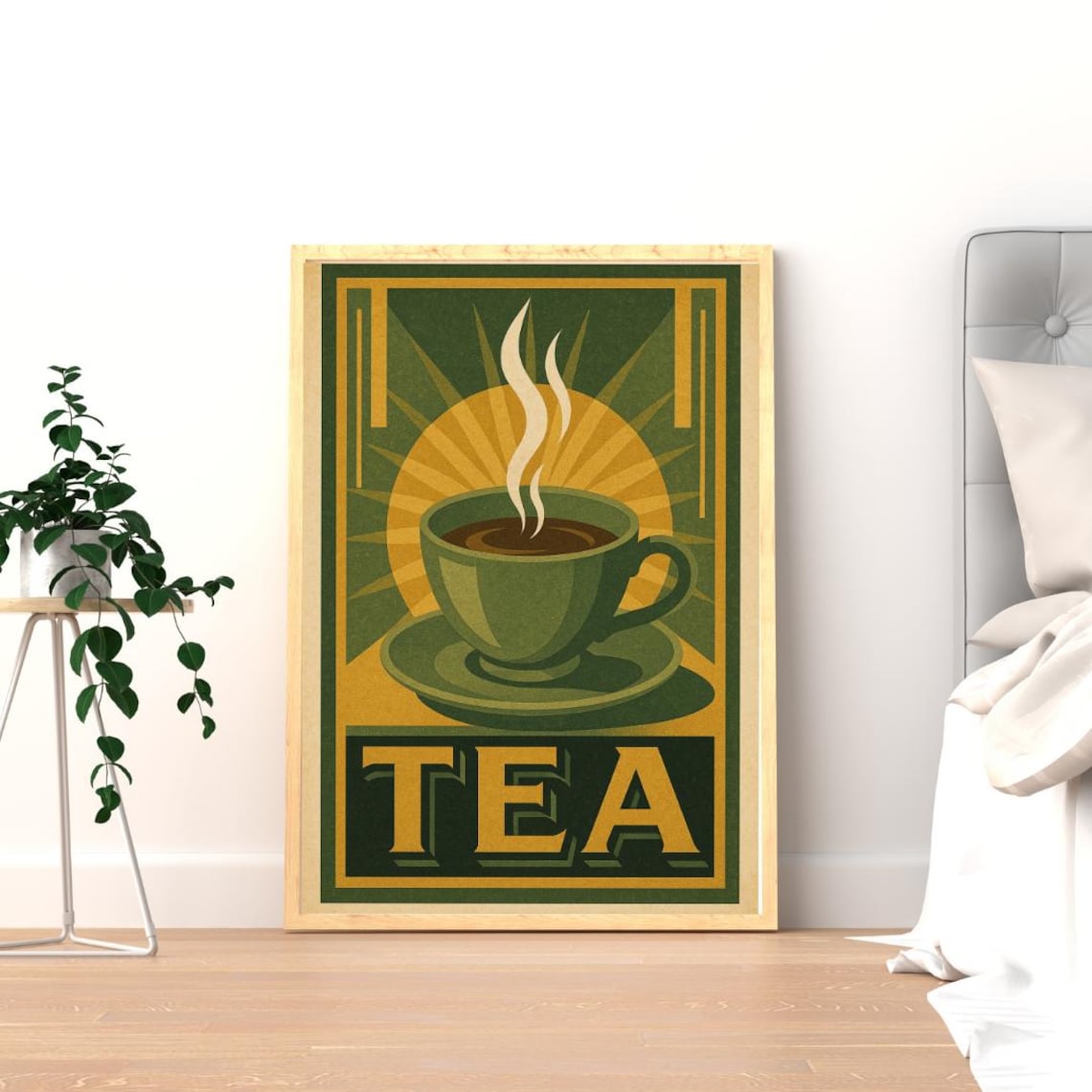 1920s Art Deco Tea Poster, Retro Wall Art Print