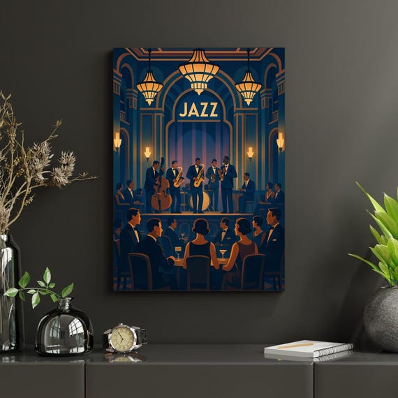 1930s Art Deco Jazz Band Retro Bar