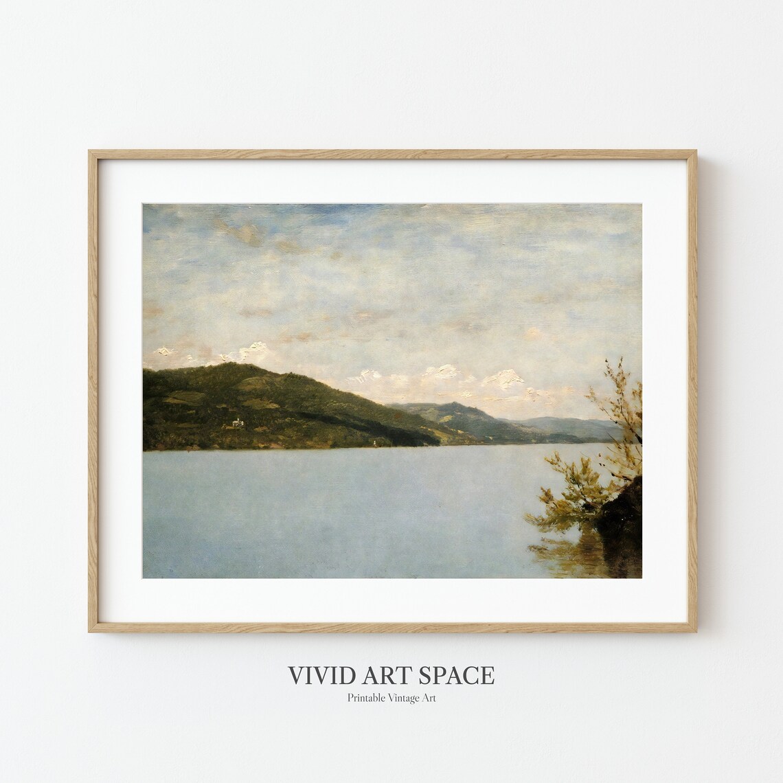 Lake Mountain Vintage Landscape Art Print - Image 3
