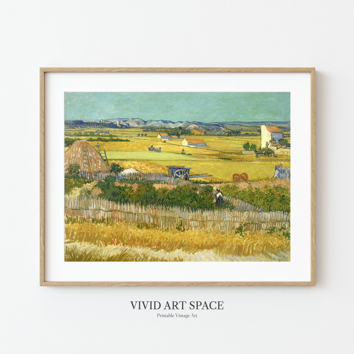 Van Gogh The Harvest Golden Wheat Field Provence Painting Poster - Image 2