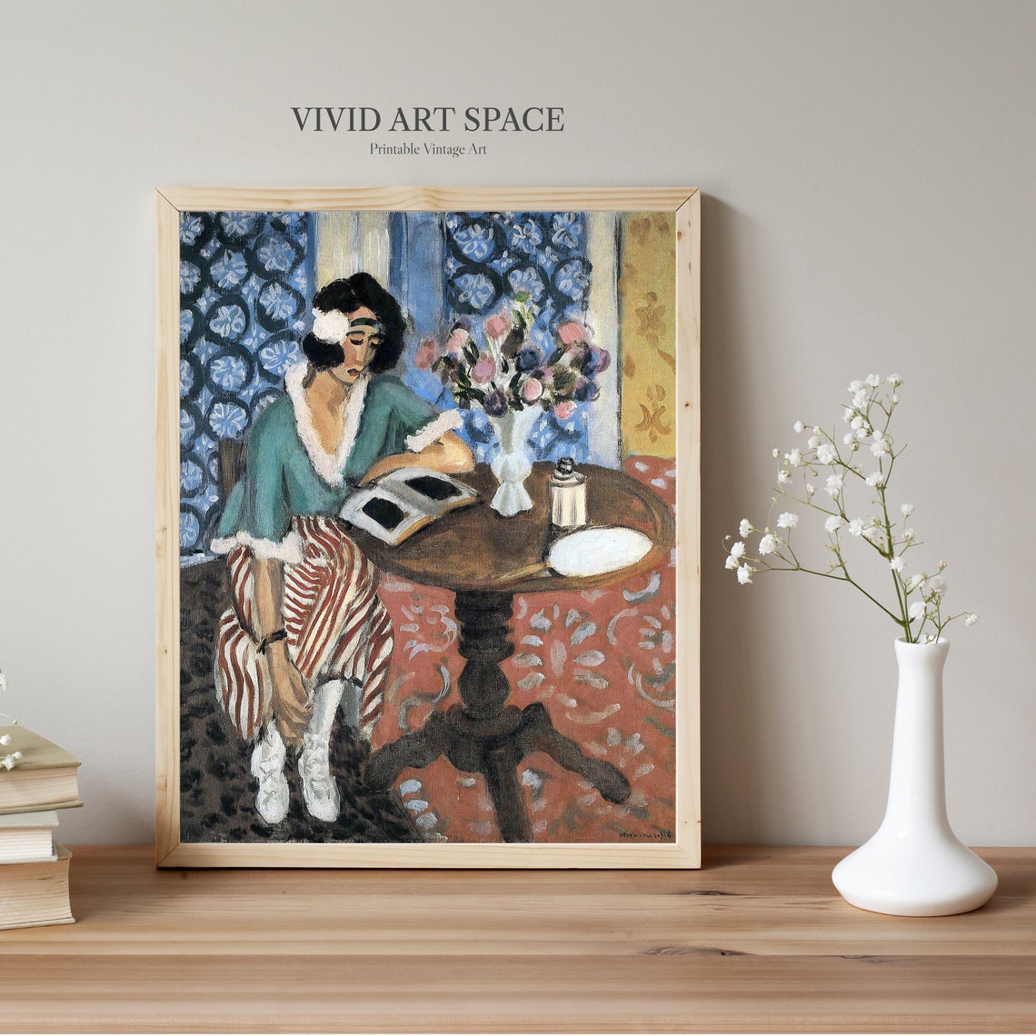 Henri Matisse Woman Reading Fauvism Woman Portrait Painting Modern Colorful Art Print Printable Wall Art - Image 2