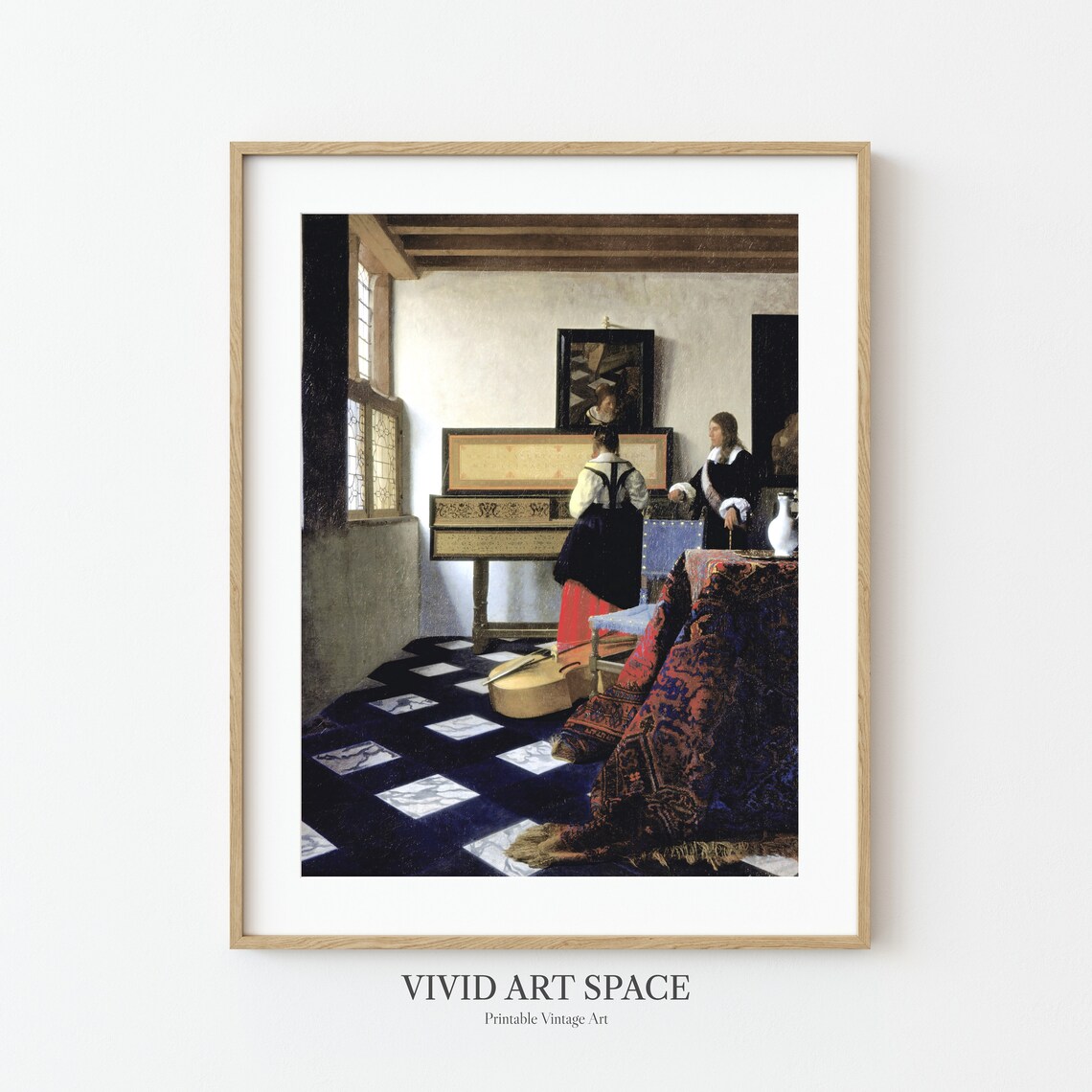 The Music Lesson by Johannes Vermeer Dutch Baroque Art Poster - Image 3