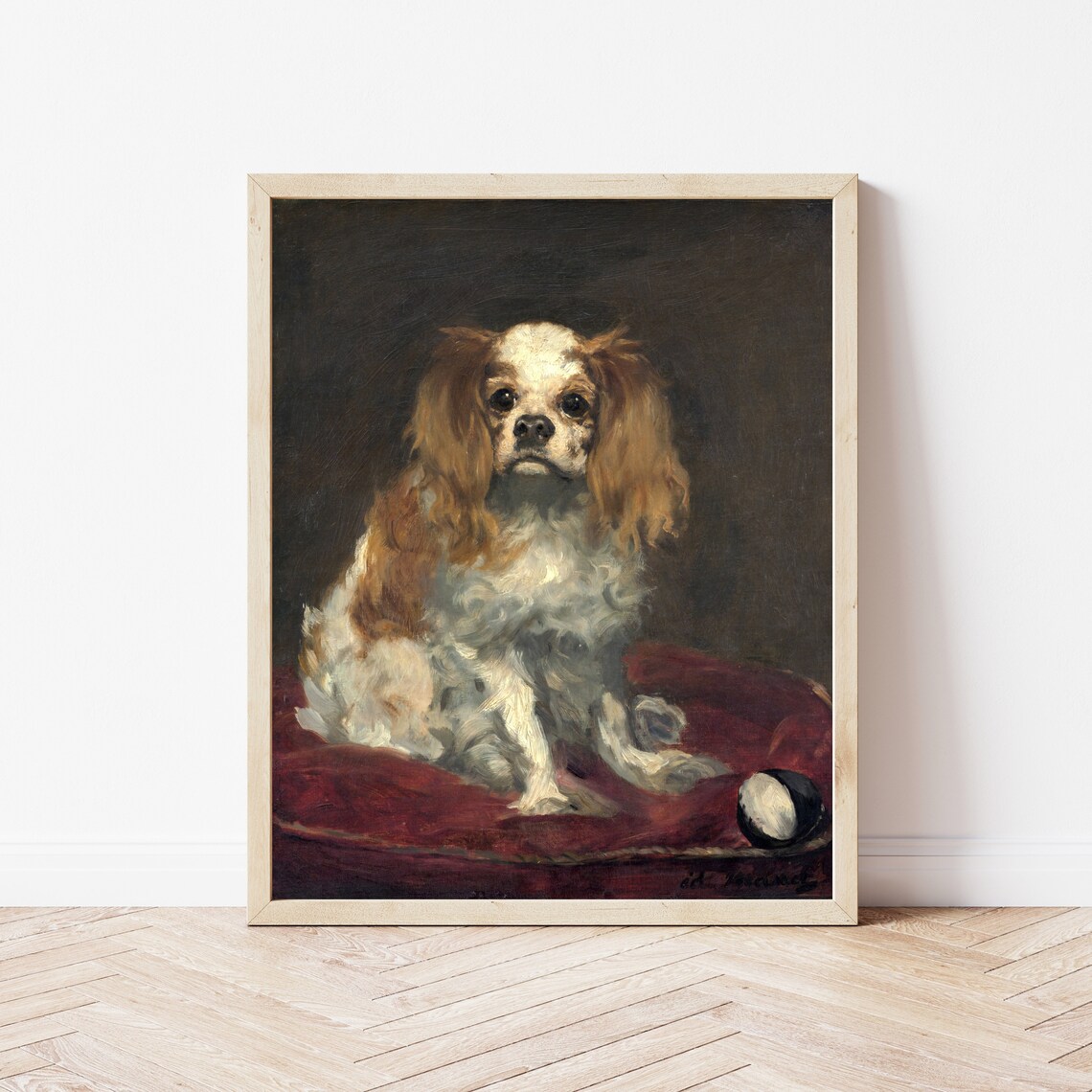 Edouard Manet Charming Portrait of a King Charles Spaniel Art Print - Image 3
