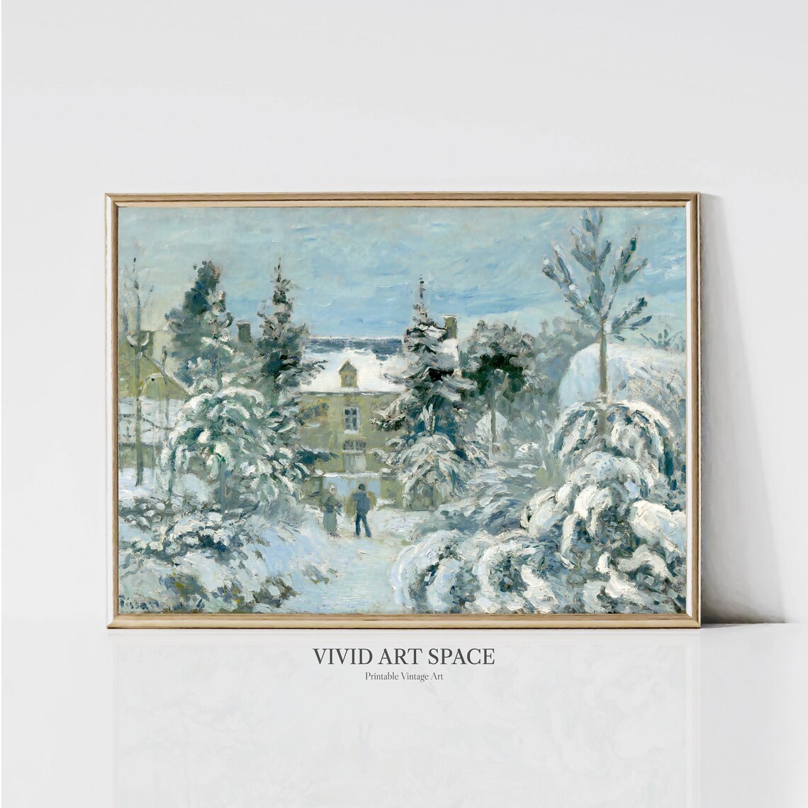 Camille Pissarro House at Montfoucault Snowy Winter Art Print