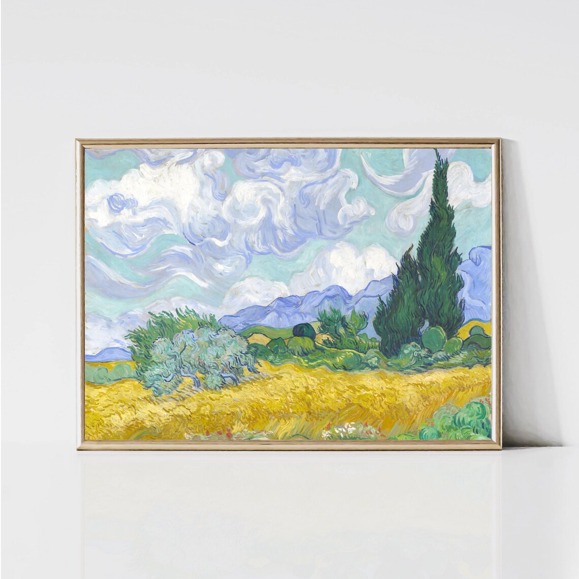 Van Gogh Wheat Field With Cypress, Impressionist Art Print - Image 3