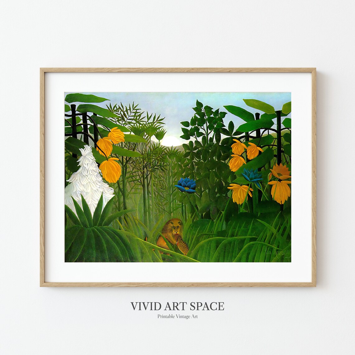 Henri Rousseau Repast of the Lion Dreamlike Jungle Scene Art Print - Image 3