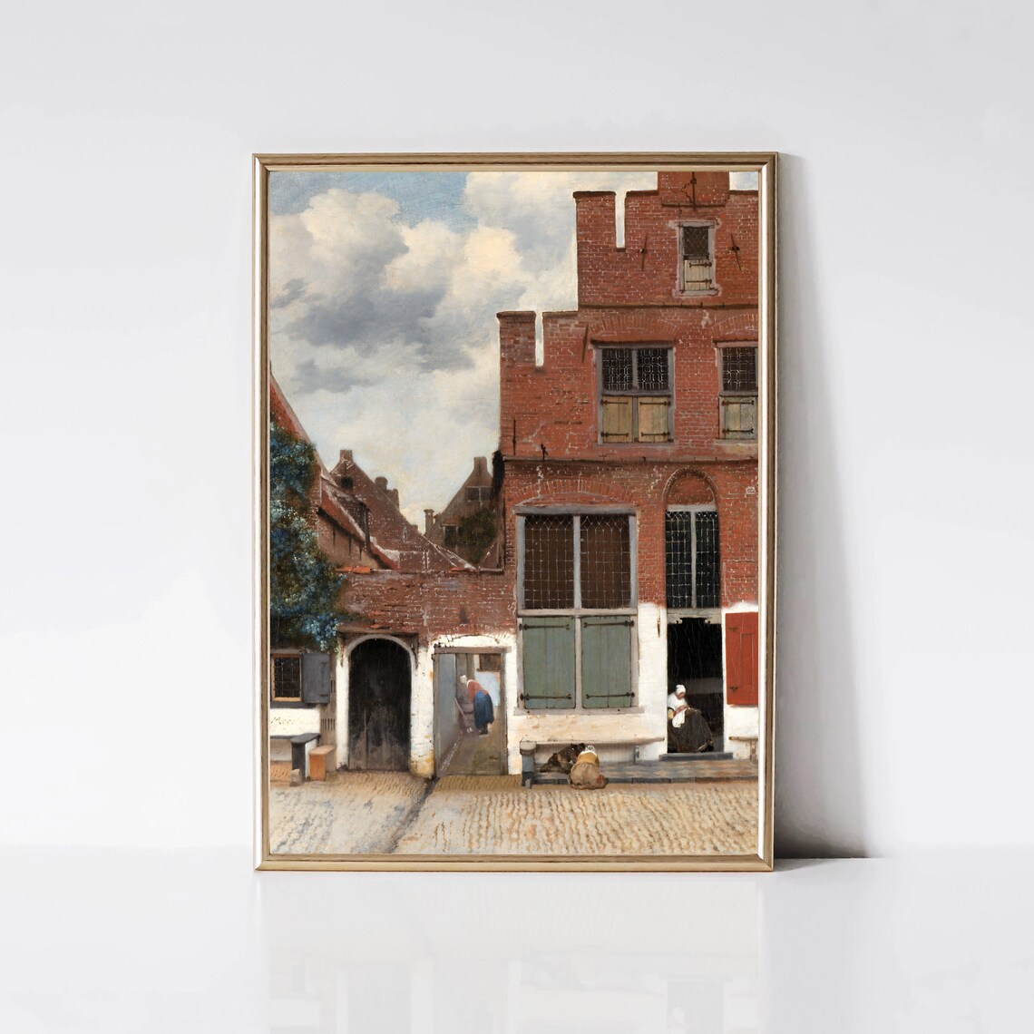 Johannes Vermeer Little Street in Delft Brick Houses Art Poster - Image 3