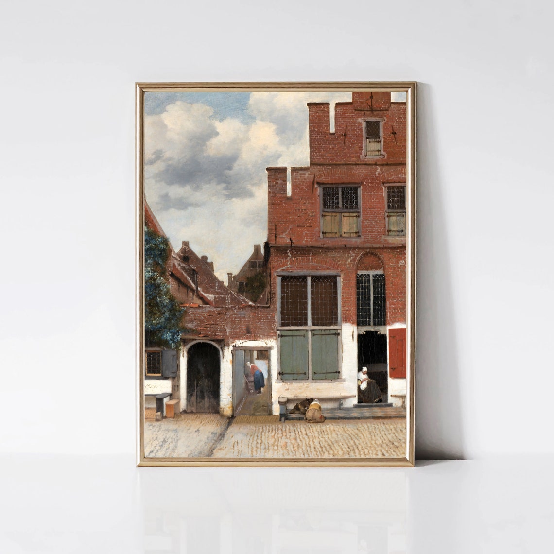 Little Street In Delft By Johannes Vermeer Dutch Baroque Painting Vintage Cityscape Print City Printable Wall Art - Image 3