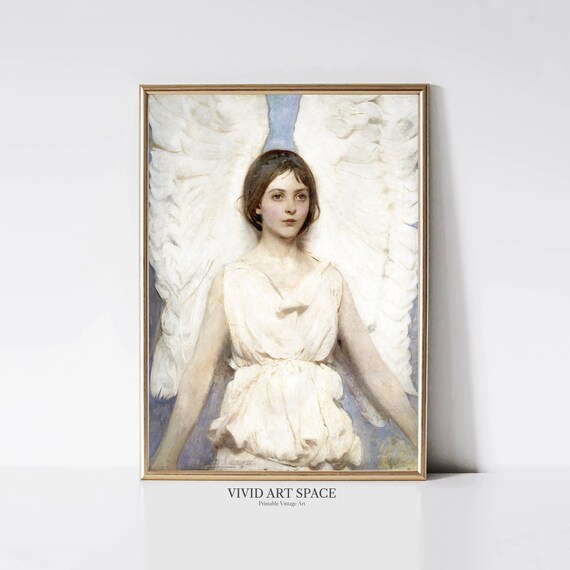 Abbott Thayer Angel With White Wings Vintage Portrait Art Print