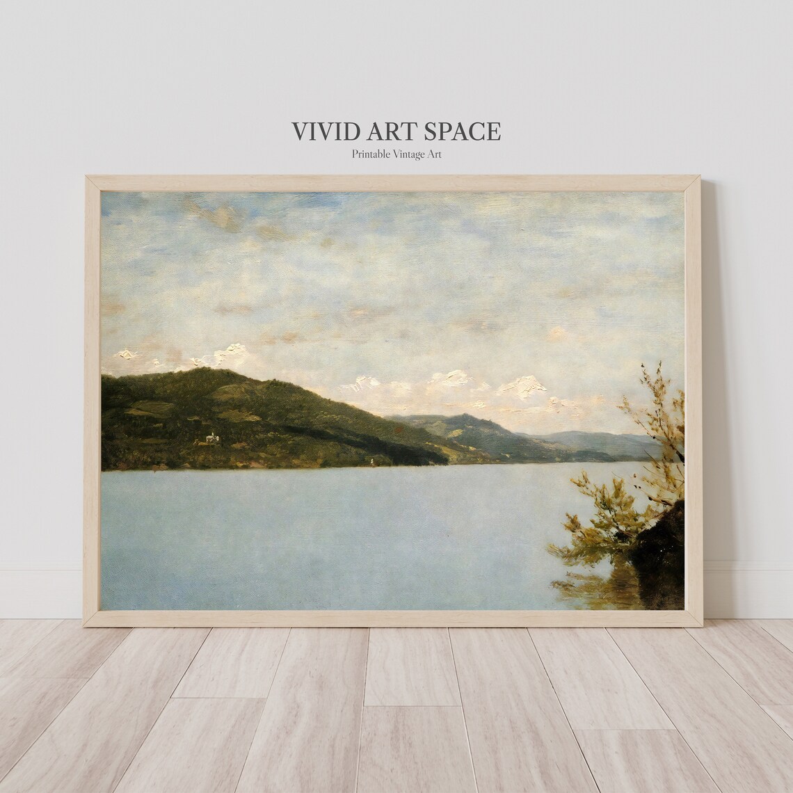 Lake Mountain Vintage Landscape Art Print - Image 2