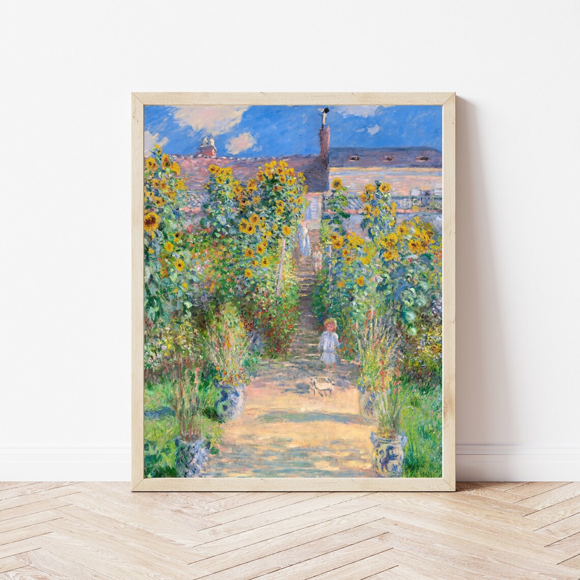 Claude Monet Garden At Vetheuil Art Print - Image 3