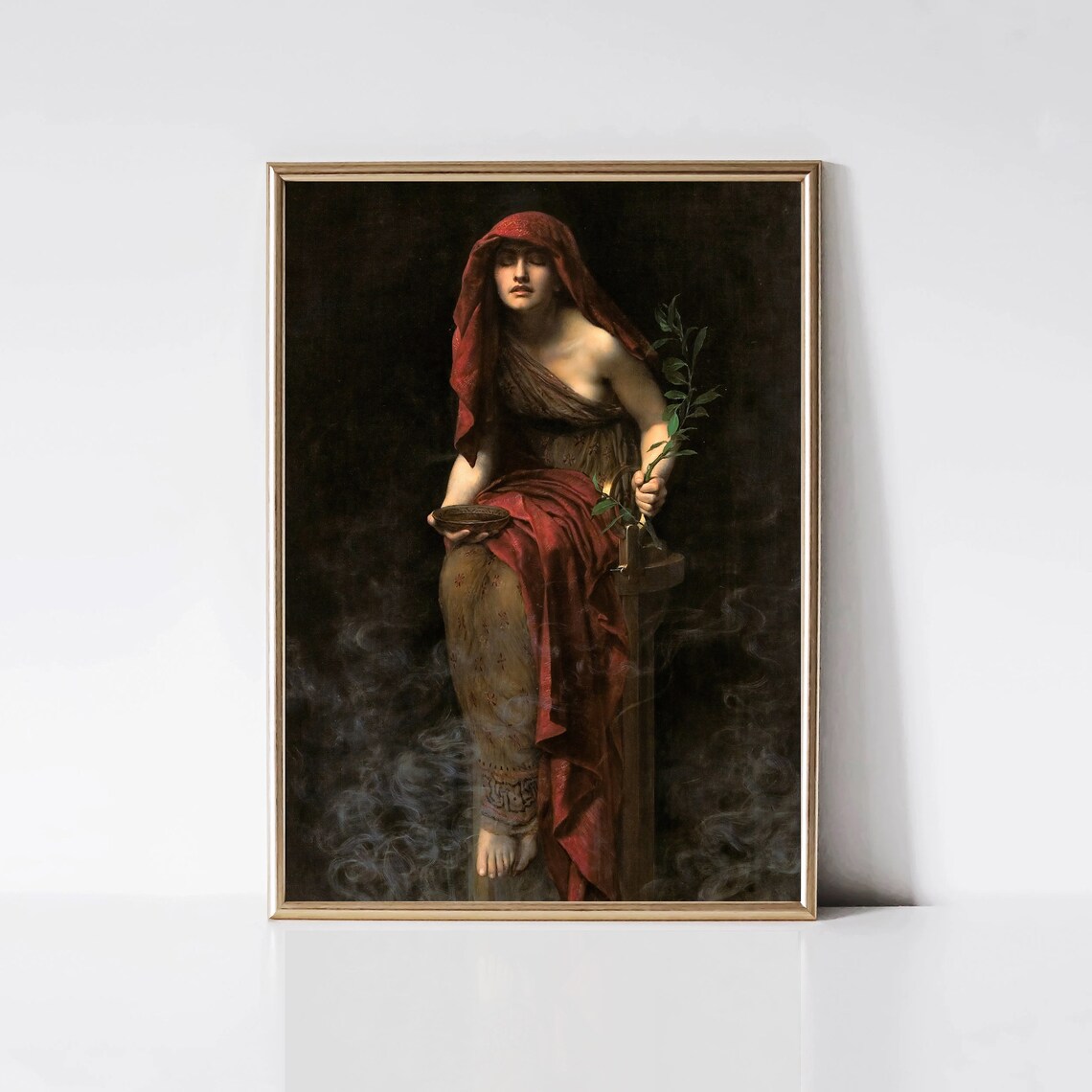 Priestess Of Delphi By John Collier Vintage Portrait Art Print