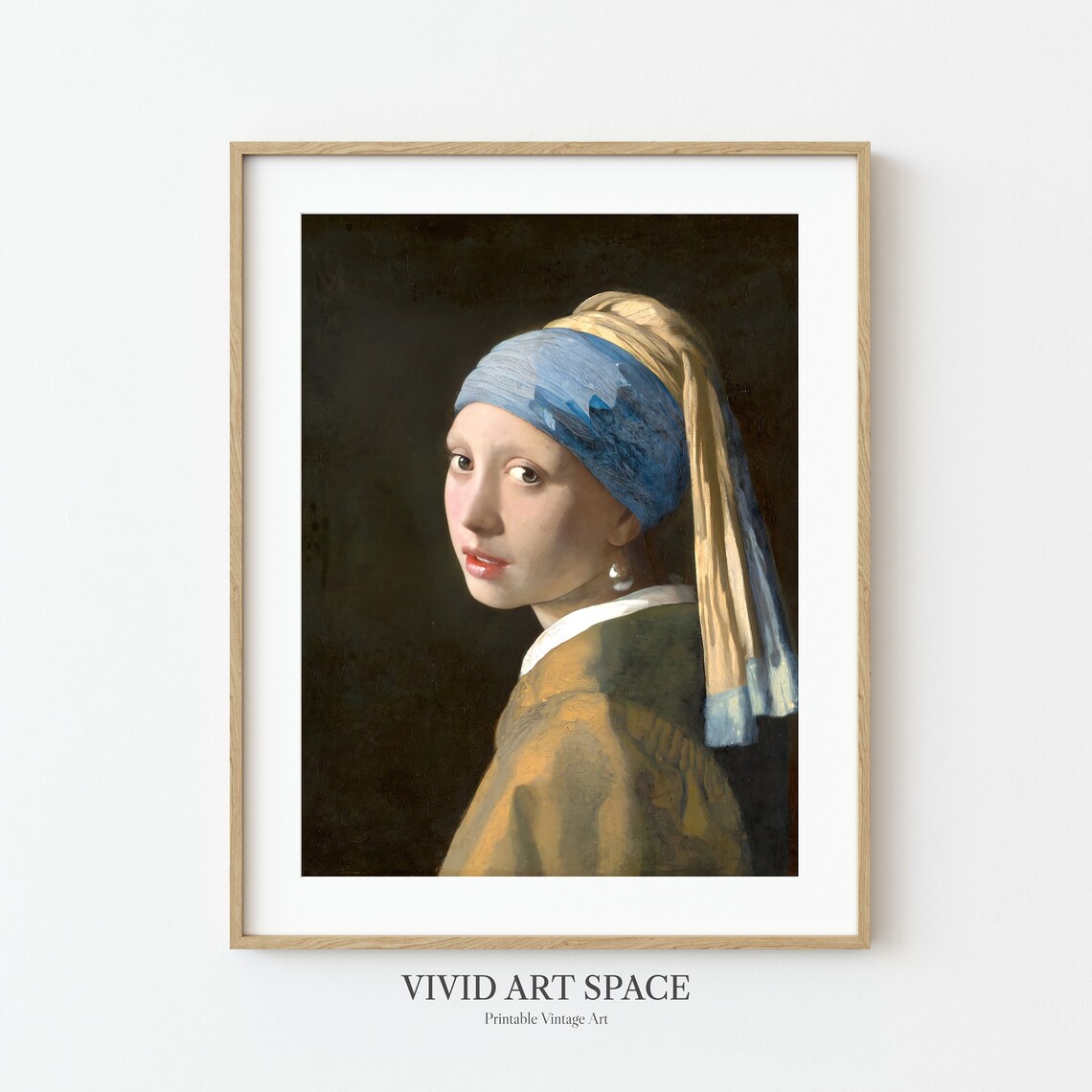 Girl With A Pearl Earring, Vermeer Vintage Portrait Print - Image 3
