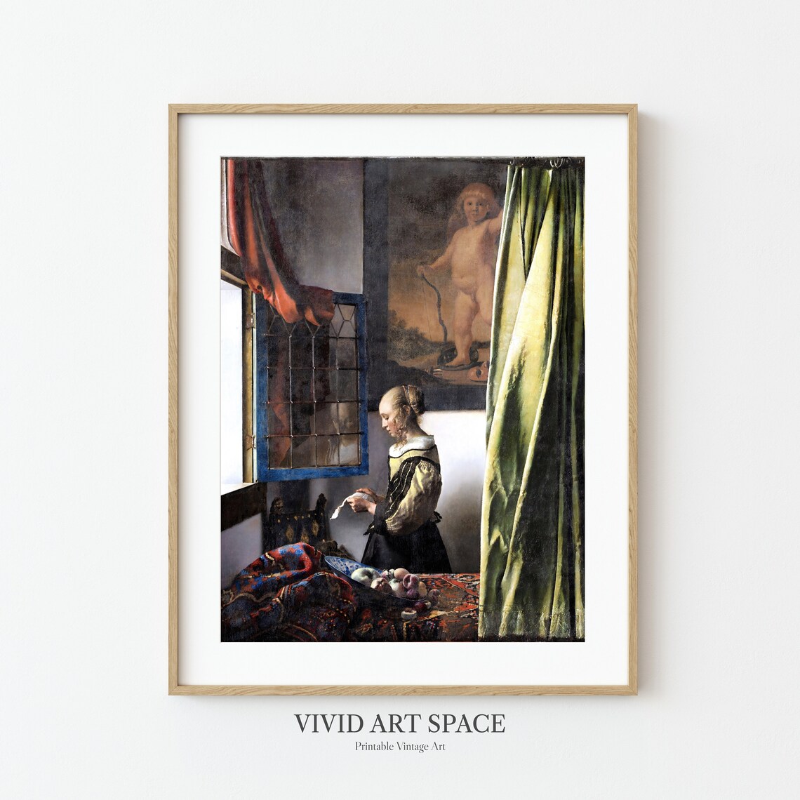 Girl Reading A Letter By Johannes Vermeer Art Print - Image 3
