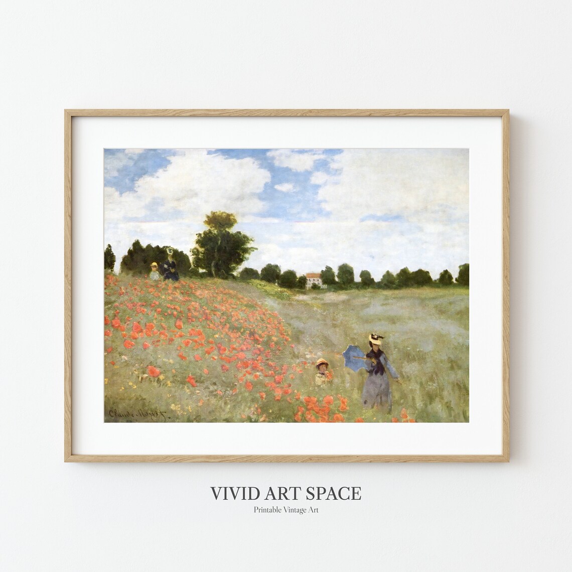 Claude Monet Poppy Field in Argenteuil Art Print - Image 3