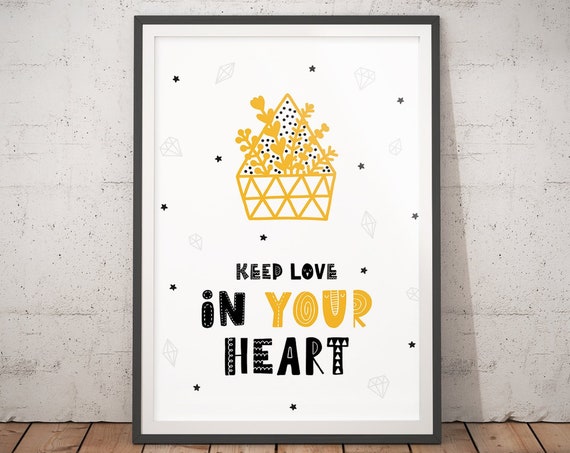 Nursery Decor In Your Heart Nursery Prints Scandi Print Nursery Nordic Nursery Boys Bedroom Decor Girls Room Decor