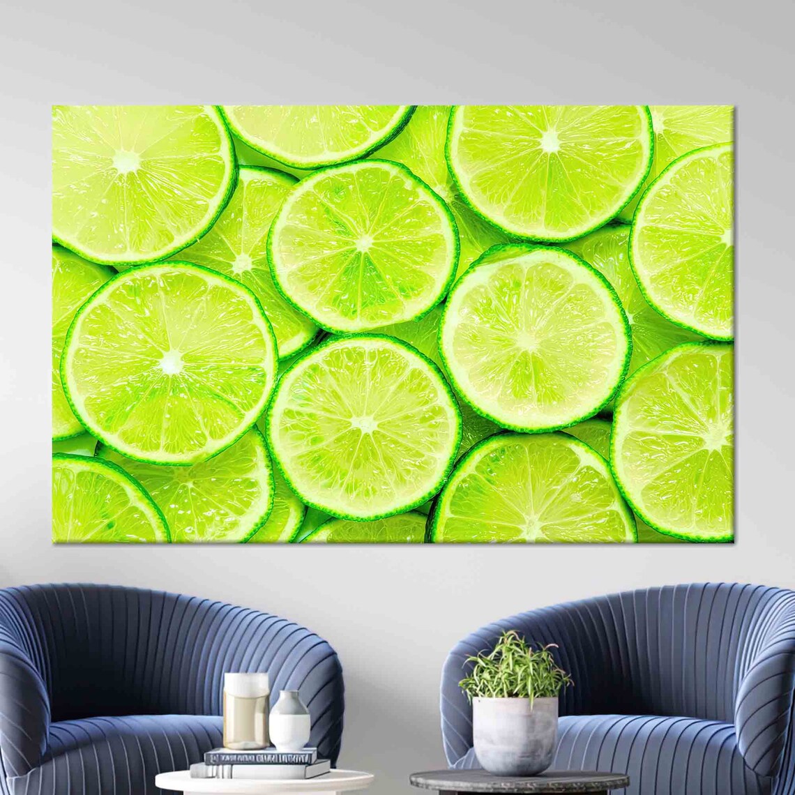 Lemon Wall Art Sliced Lemon Art Fruit Wall Art Green 3d Glass Art Framed Wall Art Lemon Wallpaper Gifts Kitchen Wall Decor