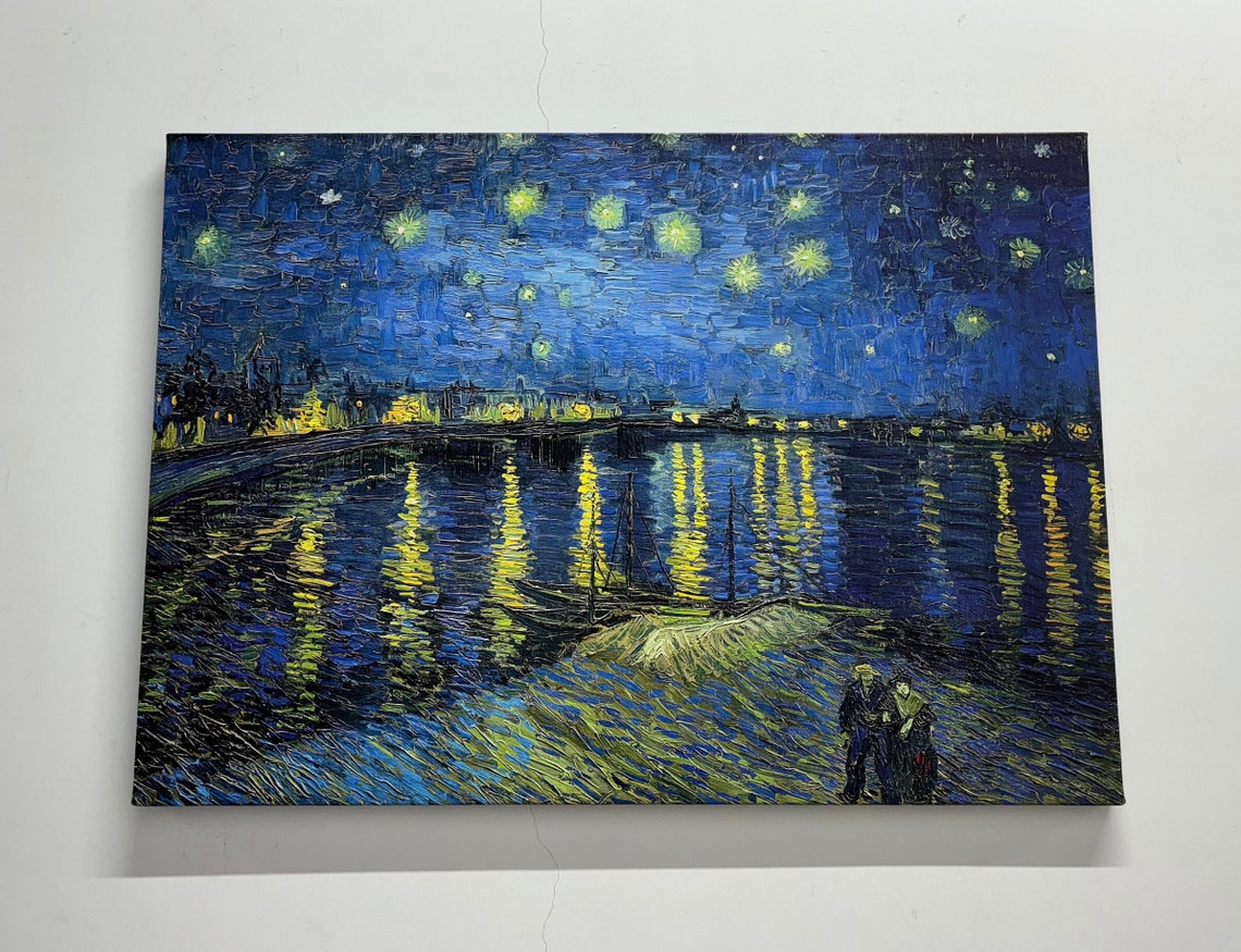 Starry Night Over The Rhone Art The Rhone Art Van Gogh Wall Art Blue Art 3d Glass Art The Rhone Wallpaper Living Room Wall Art