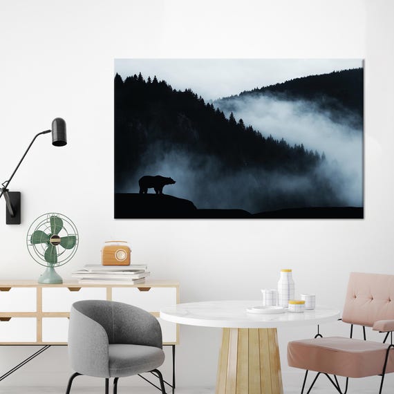 Glass Mountain Landscape Glass Wall Art Landscape Art Misty Mountains Wall Decoration Bridesmaid Gifts Glass Wall Decor