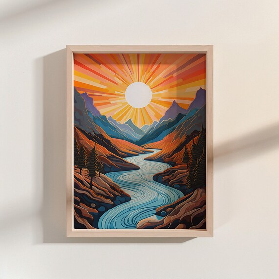 Abstract Valley Poster Print Printalbe Wall Art