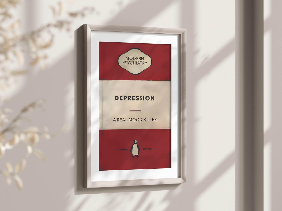 Depression A Real Mood Killer Modern Psychiatry Spoof Art Poster - Image 2
