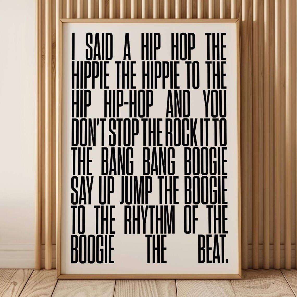 Sugarhill Gang Rapper's Delight Lyrics Typography Hip Hop Poster