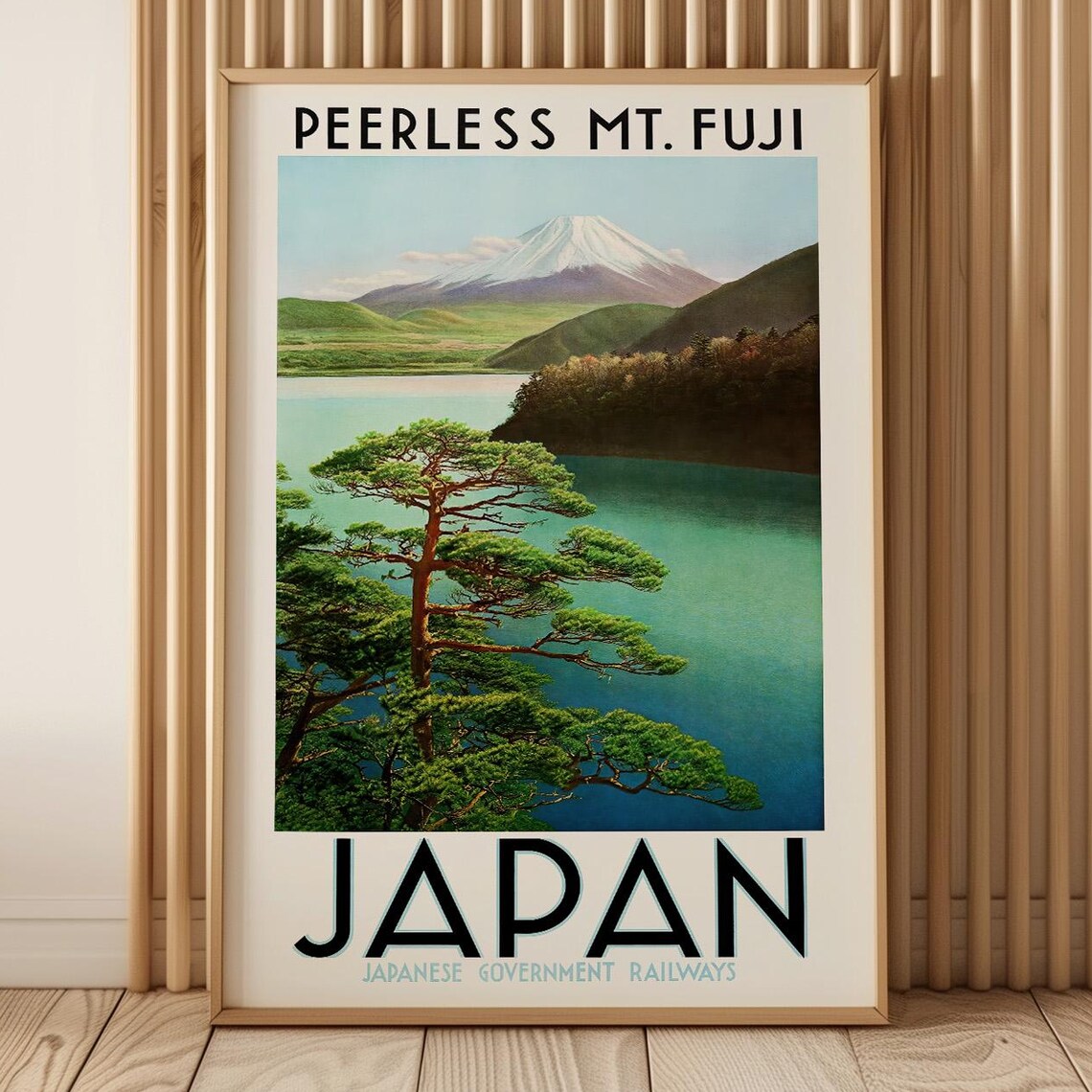 Peerless Mt Fuji Japanese Government Railway Vintage Travel Poster