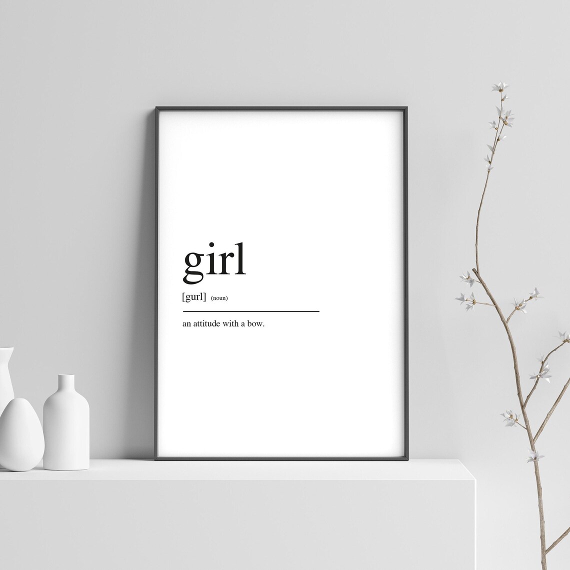 Girl Definition Christmas Gift Art Print