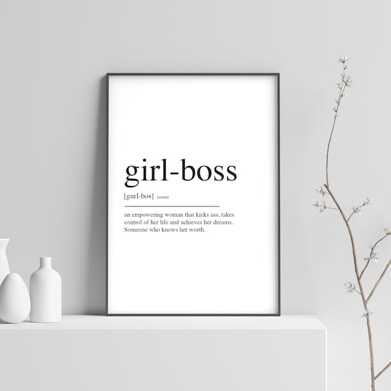 Girl Boss Dictionary Definition Minimalist Typography Art Print